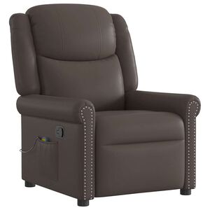 vidaXL Massagesessel Braun Gl&auml;nzendes Kunstleder