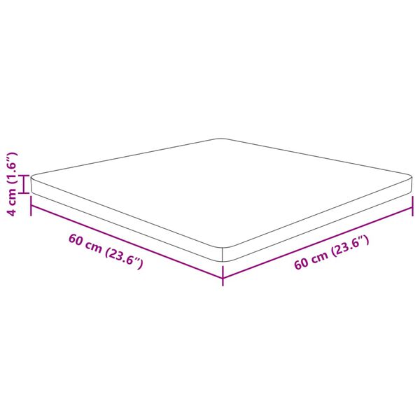 vidaXL Tischplatte Quadratisch Hellbraun 60x60x4cm Behandelte Eiche