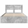 vidaXL Bettrahmen mit Kopfteil Beton 140 x 190 cm Massives Kiefernholz