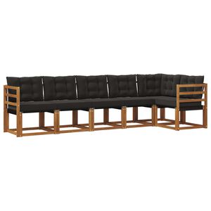 vidaXL Outdoor-Sofagarnitur 6 stk. Nat&uuml;rlich und Schwarz