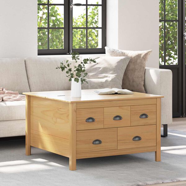vidaXL Couchtisch Honigbraun 79,5 x 79,5 x 49 cm Massivholz Kiefer