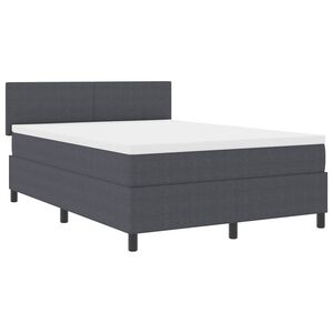 vidaXL Boxspringbett Dunkelgrau und Wei&szlig; 140 x 190 cm Cordstoff
