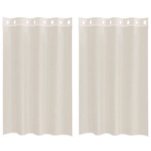 vidaXL Voile Vorh&auml;nge mit &Ouml;sen 2 Stk. Creme 140x175 cm