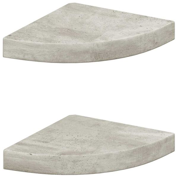 vidaXL Eck-Schweberegale 2 Stk. Betongrau 25x25x3,8 cm MDF