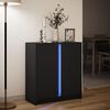 vidaXL LED-Sideboard Schwarz 77x34x85 cm Holzwerkstoff