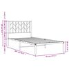 vidaXL Bettgestell mit Kopfteil Metall Wei&szlig; 90x200 cm
