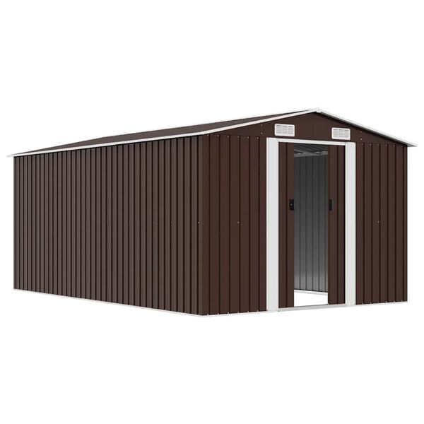 vidaXL Ger&auml;tehaus 257x392x181 cm Metall Braun