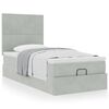 vidaXL Ottoman-Bett mit Matratzen Hellgrau 100x200 cm Samt