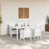 vidaXL Garten Essgruppe 5 pcs Wei&szlig; Polt Rattan