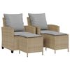 vidaXL 4-tlg. Garten-Sofagarnitur mit Kissen Beige Poly Rattan