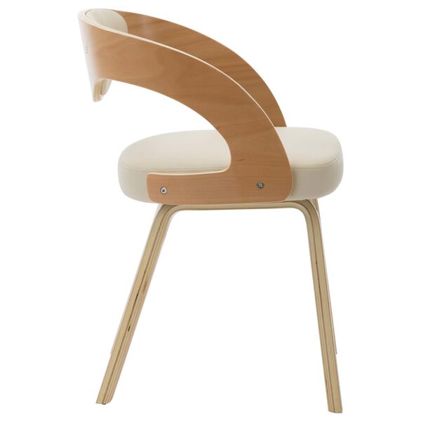 vidaXL Esszimmerst&uuml;hle 6 Stk. Creme Bugholz und Kunstleder