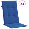 vidaXL Gartenstuhlauflagen f&uuml;r Hochlehner 4 Stk. K&ouml;nigsblau 120x50x3cm