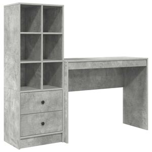 vidaXL Schreibtisch Beton Grau 145,5 x 40 x 127 cm 2 stk.