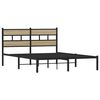 vidaXL Metallbett ohne Matratze Sonoma-Eiche 150x200 cm