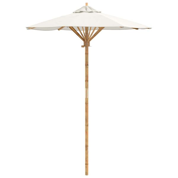 vidaXL Garten-Sonnenschirm Cremewei&szlig; &Oslash; 270 x 260 cm Bambus