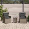 vidaXL Gartenbank mit Kissen 2 pcs Grau Poly Rattan
