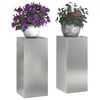 vidaXL Pflanzenständer 2 pcs Silber 24 x 24 x 55 cm Verzinkter Stahl