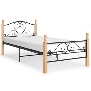 vidaXL Bettgestell Schwarz Metall 100x200 cm