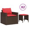 vidaXL 4-tlg. Garten-Sofagarnitur mit Kissen Braun Poly Rattan