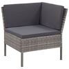 vidaXL 3-tlg. Garten-Lounge-Set mit Auflagen Poly Rattan Grau