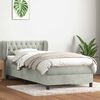 vidaXL Boxspringbett mit Matratze Hellgrau 80x220 cm Samt