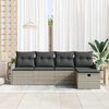 vidaXL Garten-Sofa-Set 5 pcs Hellgrau 231 x 117 x 85 cm Poly Rattan