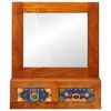 vidaXL Wandschrank mit Spiegel Braun 40 x 20 x 50 cm Massivholz Akazie
