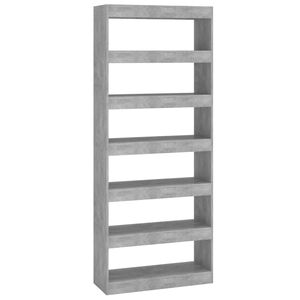 vidaXL B&uuml;cherregal/Raumteiler Betongrau 80x30x198 cm Holzwerkstoff
