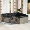 vidaXL Garten-Sofa-Set mit Kissen 9 pcs Hellgrau und Dunkelgrau
