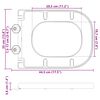 vidaXL Toilettensitz Anthrazit 47,5 x 35 x 3,6 cm Duroplast