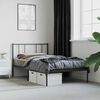 vidaXL Bettgestell mit Kopfteil Metall Schwarz 90x190 cm