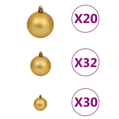 vidaXL Künstlicher Weihnachtsbaum Beleuchtung & Kugeln LEDs 400cm Grün