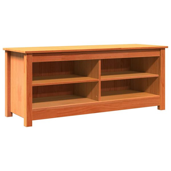 vidaXL Sitzbank mit Stauraum mit Regal Wachsbraun 110 x 38 x 45,5 cm