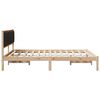 vidaXL Bettgestell mit gepolstertem Kopfteil Schwarz 150 x 200 cm