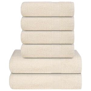 vidaXL 6-tlg. Handtuch-Set FROGN Creme 360 g/m&sup2;