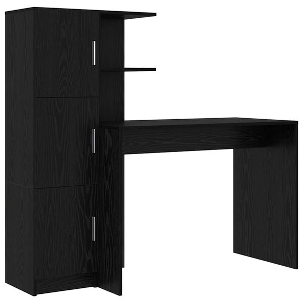 vidaXL Schreibtisch 2 pcs Schwarz Eichen-Optik