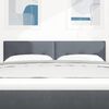 vidaXL LED Kopfteil mit LED-Lichtleisten Grau 144 cm Polyester