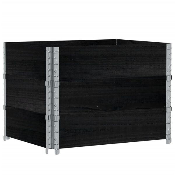 vidaXL Pflanzkasten Schwarz 80x60 cm Massivholz Kiefer