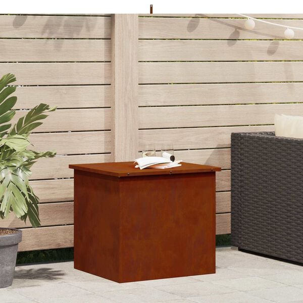 vidaXL Au&szlig;enlagerbox Rostig 55 x 50,5 x 50 cm Stahl