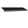 vidaXL Markise Manuell Einziehbar mit LED 500x300 cm Anthrazit