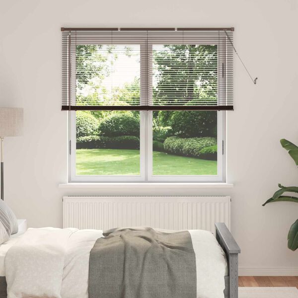 vidaXL Venetianer Jalousie Dunkelbraun mit Muster 150 x 140 cm PVC
