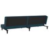 vidaXL Schlafsofa 2-Sitzer mit 2 Kissen und Fu&szlig;hocker Blau Samt