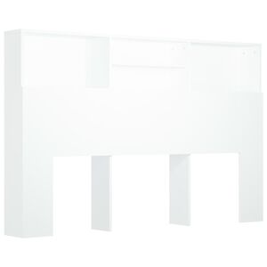 vidaXL Bett-Kopfteil mit Ablagen Wei&szlig; 160x19x103,5 cm