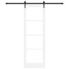 vidaXL Schiebet&uuml;r ORKDAL Wei&szlig; 78 x 232 cm Massivholz Kiefer und Glas