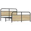 vidaXL Metallbett ohne Matratze Sonoma-Eiche 150x200 cm