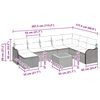 vidaXL Garten-Sofa-Set mit Kissen mit Speicher 9 pcs Grau Poly Rattan