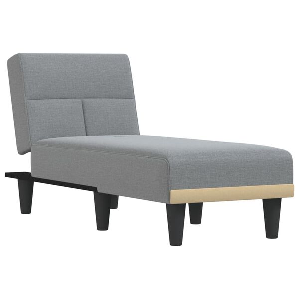 vidaXL Chaiselongue Hellgrau Stoff