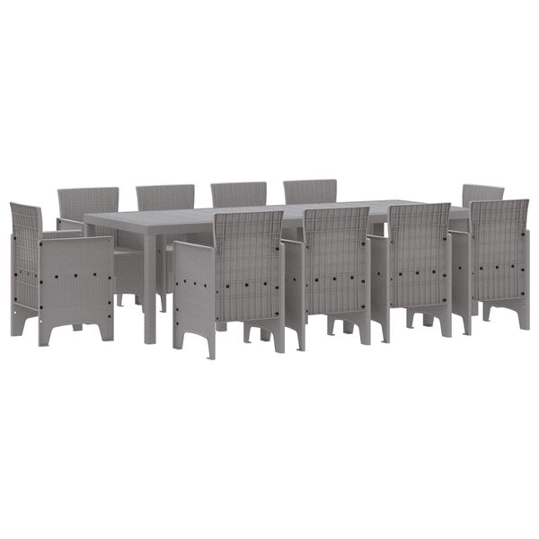 vidaXL Garten Essgruppe 11 pcs Hellgrau Polypropylen