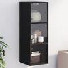 vidaXL Wandschrank mit Glast&uuml;ren Schwarz 35x37x100 cm