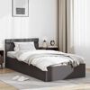 vidaXL Bett mit Bettkasten Hydraulisch LED Grau Kunstleder 100x200 cm